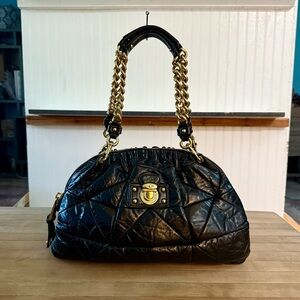 Marc Jacobs Quilted Leather Patchwork Lou Satchel Hobo Shoulder Bag